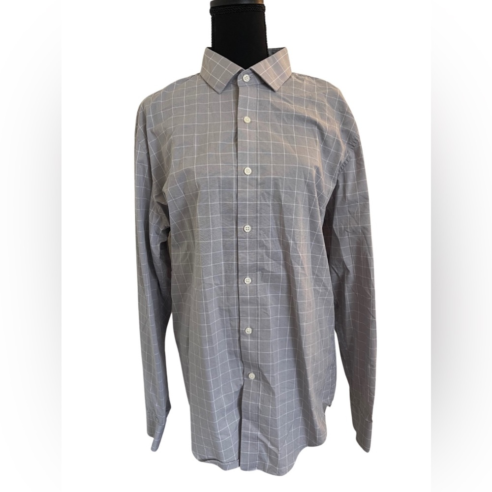J.Crew Performance Slim Fit Gray Check Dress Shirt Men’s L